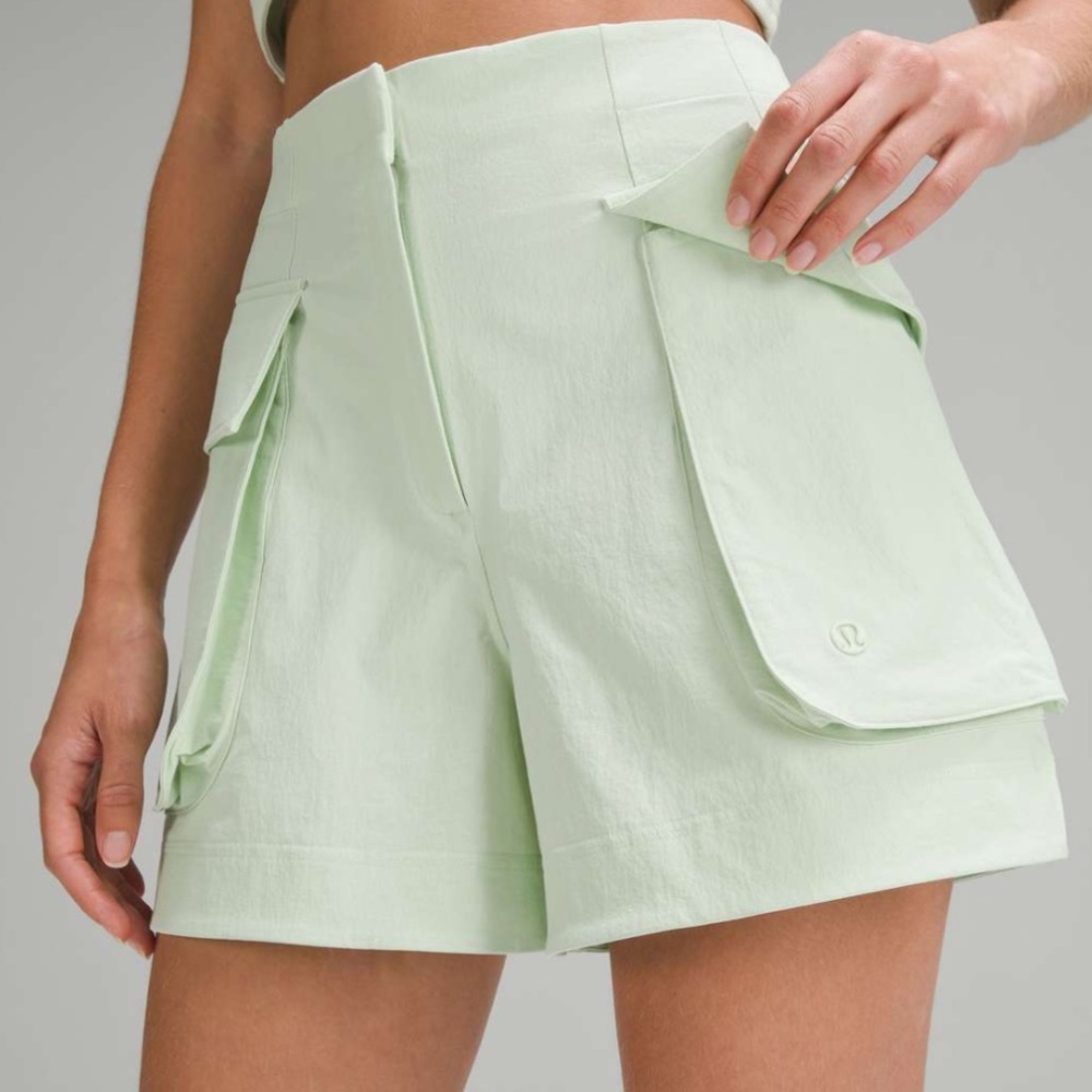 lululemon athletica High Waist Shorts in Light Green